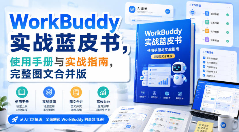 WorkBuddy实战蓝皮书，使用手册与实战指南，完整图文合并版-盟主1站 - 热点知汇专注网赚项目资源知识聚汇