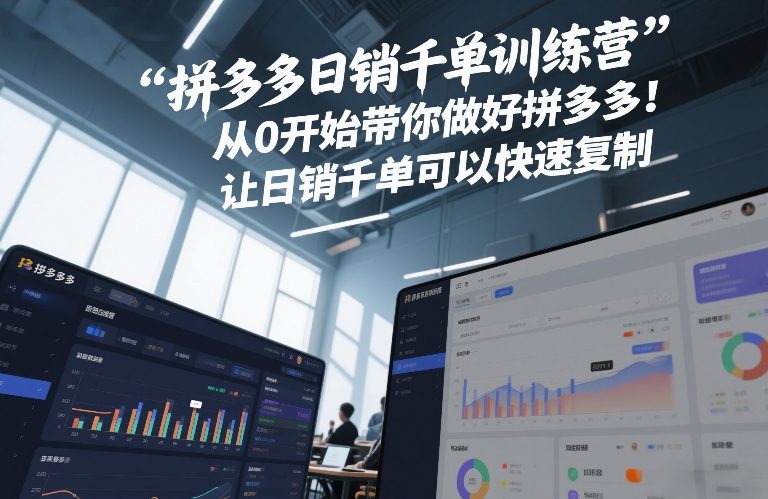 拼多多日销千单训练营，从0开始带你做好拼多多，让日销千单可以快速复制(更新26年8月)-盟主1站 - 热点知汇专注网赚项目资源知识聚汇