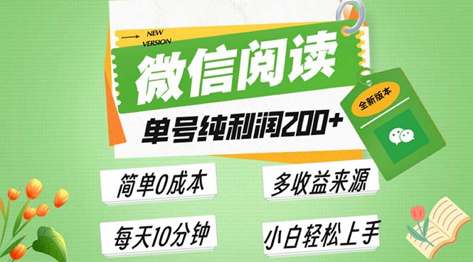 最新微信阅读6.0，每日5分钟，单号利润200+，可批量放大操作，简单0成本-热点1站 - 热点知汇专注网赚项目资源知识聚汇