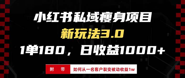 小红书瘦身项目3.0模式，新手小白日赚收益1000+(附从一名客户裂变收益…-热点1站 - 热点知汇专注网赚项目资源知识聚汇